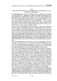 Dokument § 40 Richterliche Mitwirkung bei der Verhängung von Disziplinararrest und strengem Disziplinararrest