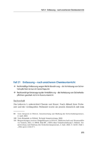 Dokument Entlassung – nach unsicherem Chemieunterricht