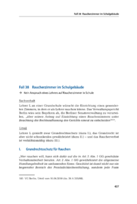 Dokument Raucherzimmer im Schulgebäude