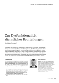 Dokument Zur Dysfunktionalität dienstlicher Beurteilungen