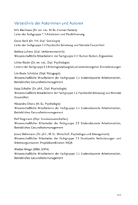 Dokument Verzeichnis der Autorinnen und Autoren