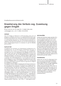 Dokument Erweiterung des Verbots sog. Zuweisung gegen Entgelt
