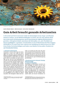 Dokument Gute Arbeit braucht gesunde Arbeitszeiten