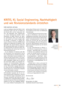 Dokument KRITIS, KI, Social Engineering, Nachhaltigkeit und wie Revisionsstandards entstehen