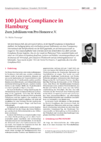 Dokument 100 Jahre Compliance in Hamburg
