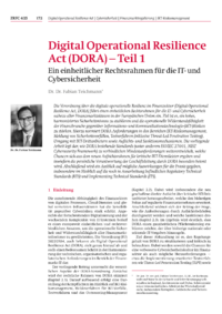 Dokument Digital Operational Resilience Act (DORA) – Teil 1