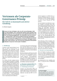 Dokument Vertrauen als Corporate-Governance-Prinzip
