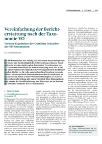 Dokument Vereinfachung der Berichterstattung nach der Taxonomie-VO