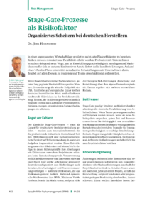 Dokument Stage-Gate-Prozesse als Risikofaktor