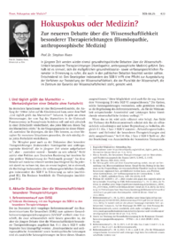Dokument Hokuspokus oder Medizin?