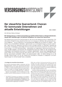 Dokument Der steuerliche Querverbund: Chancen für kommunale Unternehmen und aktuelle Entwicklungen
