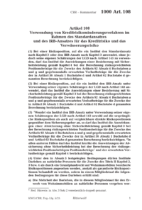 Dokument Artikel 108 Verwendung von Kreditrisikominderungsverfahren im Rahmen des Standardansatzes und des IRB-Ansatzes für das Kreditrisiko und das Verwässerungsrisiko