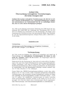 Dokument Artikel 110a Überwachung vertraglicher Vereinbarungen, die keine Zusagen sind