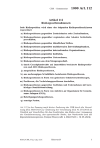 Dokument Artikel 112 Risikopositionsklassen