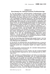 Dokument Artikel 113 Berechnung der risikogewichteten Positionsbeträge