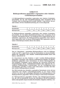 Dokument Artikel 115 Risikopositionen gegenüber regionalen oder lokalen Gebietskörperschaften