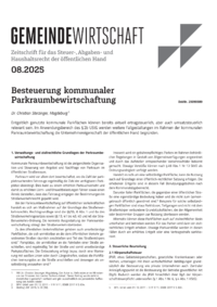 Dokument Besteuerung kommunaler Parkraumbewirtschaftung