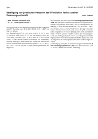 Dokument Beteiligung von juristischen Personen des öffentlichen Rechts an einer Personengesellschaft