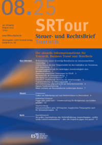 Dokument Steuer- und RechtsBrief Touristik Ausgabe 08 2025