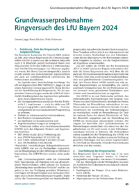 Dokument Grundwasserprobenahme Ringversuch des LfU Bayern 2024