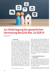 Dokument Zur Widerlegung der gesetzlichen Vermutung des § 46 Abs. 2a SGB VI