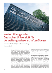 Dokument Weiterbildung an der Deutschen Universität für Verwaltungswissenschaften Speyer