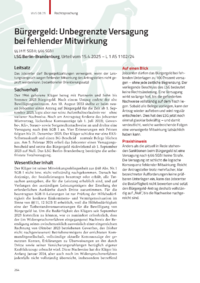 Dokument Bürgergeld: Unbegrenzte Versagung bei fehlender Mitwirkung