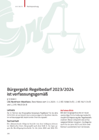 Dokument Bürgergeld: Regelbedarf 2023/2024 ist verfassungsgemäß