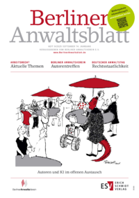 Dokument Berliner Anwaltsblatt Ausgabe 09 2025