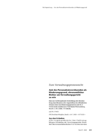 Dokument Amt des Personalratsvorsitzenden als Hinderungsgrund, ehrenamtlicher Richter am Verwaltungsgericht zu sein