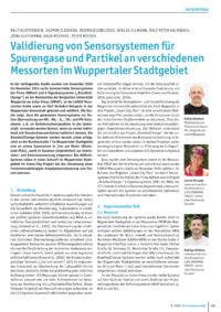 Dokument Validierung von Sensorsystemen für Spurengase und Partikel an verschiedenen Messorten im Wuppertaler Stadtgebiet