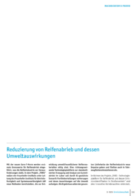 Dokument Reduzierung von Reifenabrieb und dessen Umweltauswirkungen