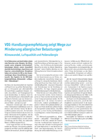 Dokument VDI-Handlungsempfehlung zeigt Wege zur Minderung allergischer Belastungen