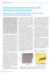 Dokument Deutscher Satellit erfasst erstmals CO 2  und NO 2  gleichzeitig aus Kraftwerksabgasen