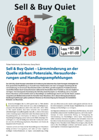 Dokument Sell & Buy Quiet – Lärmminderung an der Quelle stärken: Potenziale, Herausforde¬rungen und Handlungsempfehlungen