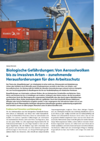 Dokument Biologische Gefährdungen: Von Aerosolwolken bis zu invasiven Arten – zunehmende Herausforderungen für den Arbeitsschutz