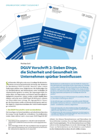Dokument DGUV Vorschrift 2: Sieben Dinge, die Sicherheit und Gesundheit im Unternehmen spürbar beeinflussen