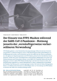 Dokument Der Einsatz von FFP2-Masken während der SARS-CoV-2 Pandemie – Nutzung jenseits der „vernünftigerweise vorhersehbaren Verwendung“