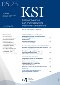 Dokument Krisenprävention Sanierungsberatung Insolvenzmanagement Ausgabe 05 2025
