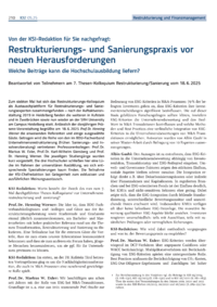 Dokument Nachgefragt: Restrukturierungs- und Sanierungspraxis vor neuen Herausforderungen