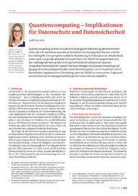 Dokument Quantencomputing – Implikationen für Datenschutz und Datensicherheit