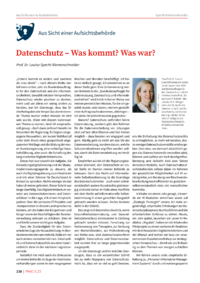 Dokument Aus Sicht einer Aufsichtsbehörde: Datenschutz – Was kommt? Was war?