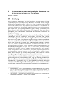 Dokument Unternehmensverantwortung in der Spannung von Unternehmenszielen und Compliance 