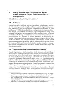 Dokument Vom schönen Schein – Entkopplung, Regelabweichung und Folgen für das Compliance- Management 