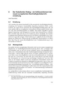 Dokument Der Stakeholder-Dialog – ein Schlüsselelement der neuen europäischen Nachhaltigkeitsberichterstattung 