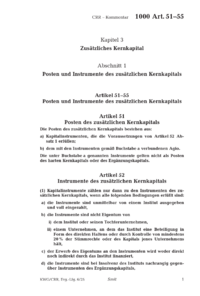 Dokument Artikel 51 bis 55: Posten und Instrumente des zusätzlichen Kernkapitals