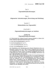 Dokument Artikel 92 Eigenmittelanforderungen
