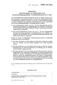 Dokument Artikel 92a Anforderungen an Eigenmittel und berücksichtigungsfähige Verbindlichkeiten für G-SRI