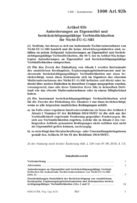 Dokument Artikel 92b Anforderungen an Eigenmittel und berücksichtigungsfähige Verbindlichkeiten für Nicht-EU-G-SRI