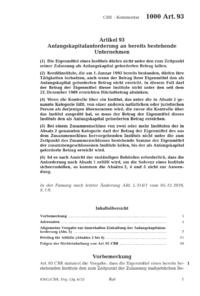 Dokument Artikel 93 Anfangskapitalanforderung an bereits bestehende Unternehmen